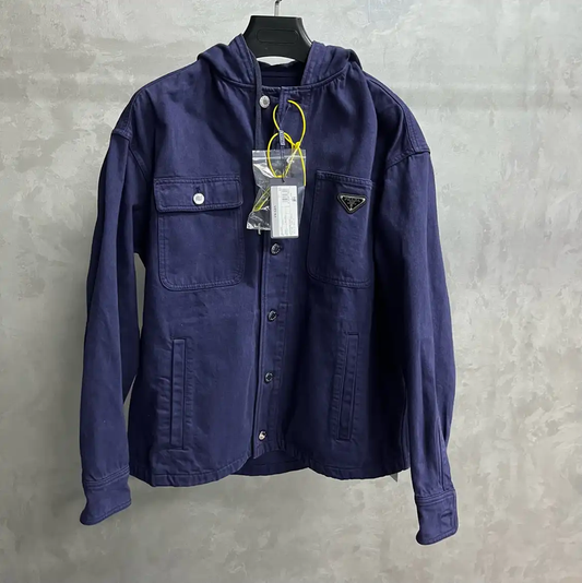 Prada Blue Denim Hooded Jacket