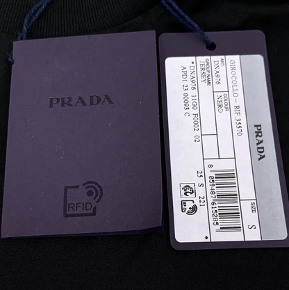 Prada Black Cotton Men's T-Shirt