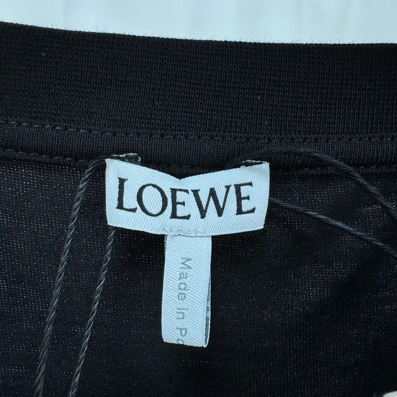 Loewe Black Cotton Embroidered Logo T-Shirt 0089