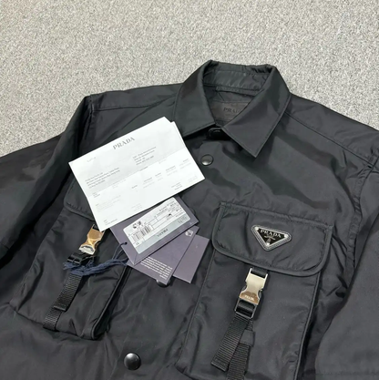 Prada Men's Black Nylon Jacket with Pockets