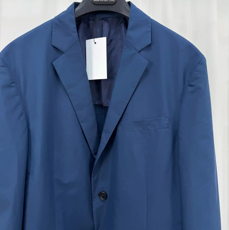 Prada Men's Long Sleeve Blue Nylon Jacket