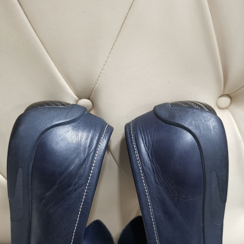 Gucci Blue GG Print Leather Loafers 0079