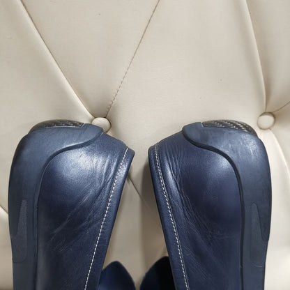 Gucci Blue GG Print Leather Loafers 0079