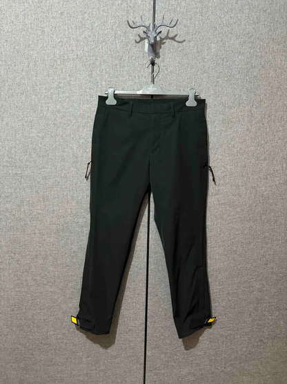 Prada Black Embroidered Logo Relaxed Pants