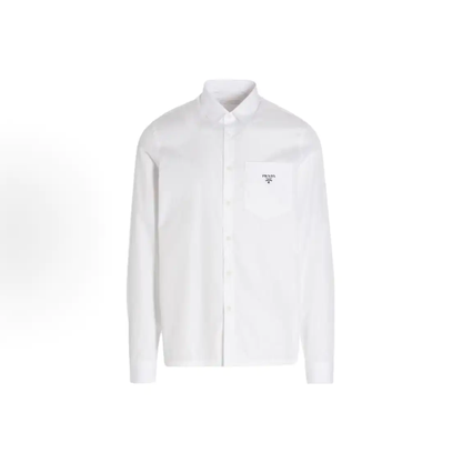 Prada Men's White Long Sleeve Shirt