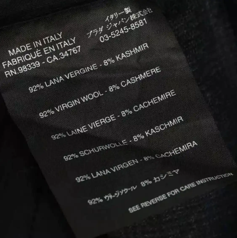 Prada Black Gray Wool Check Casual Pants