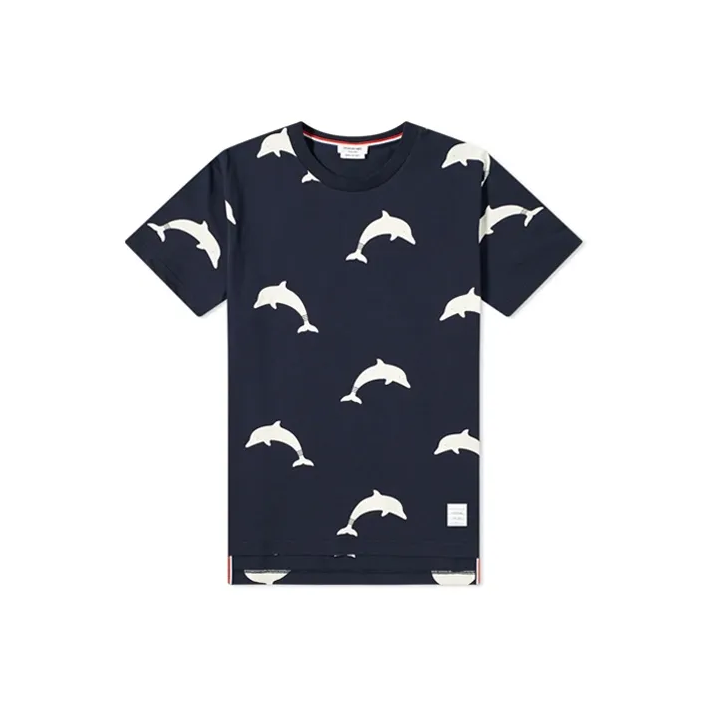 Thom Browne Dolphin Print Short Sleeve Tee
