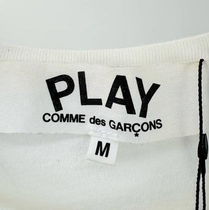 COMME des GARÇONS White Men's T-Shirt with Camo Detail 0089