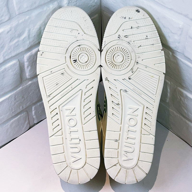 Louis Vuitton Green White Trainer Low-Top Sneakers 0079