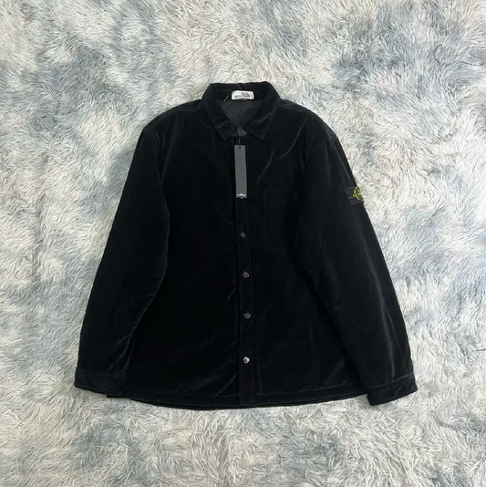 Stone Island Black Cotton Overshirt for Men 0089