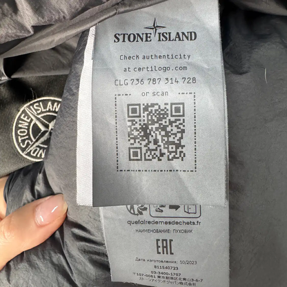 Stone Island Black Nylon Puffer Jacket 0089