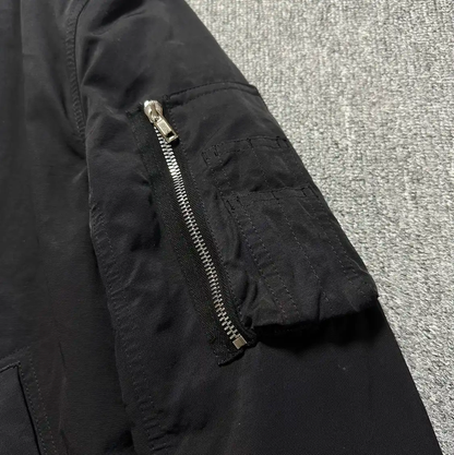 Rick Owens Black Cotton Long Sleeve Jacket 0089