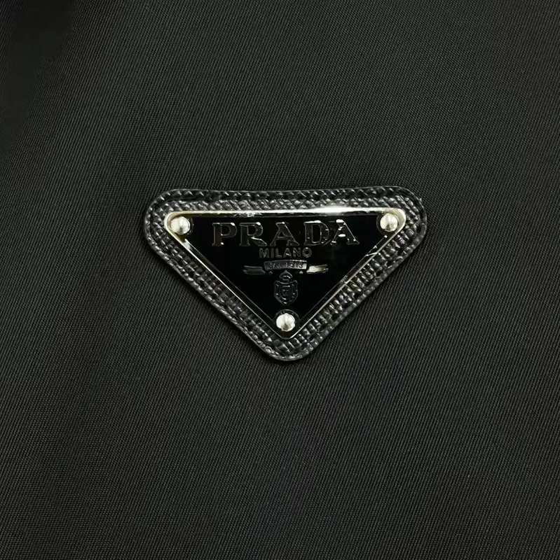 Prada Black Nylon Long Coat for Men