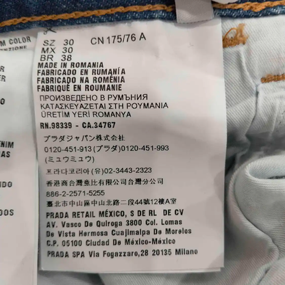 Prada Casual Blue Cotton Trousers for Men