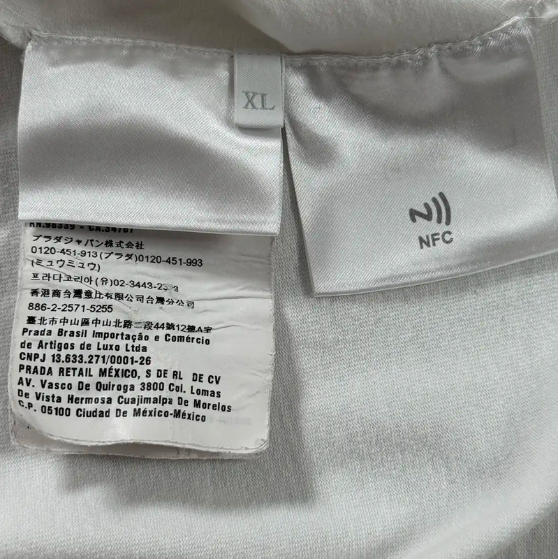 Prada White Cotton Men's T-Shirt in XL Size