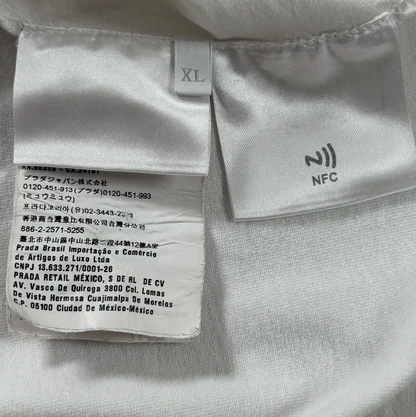 Prada White Cotton Men's T-Shirt in XL Size