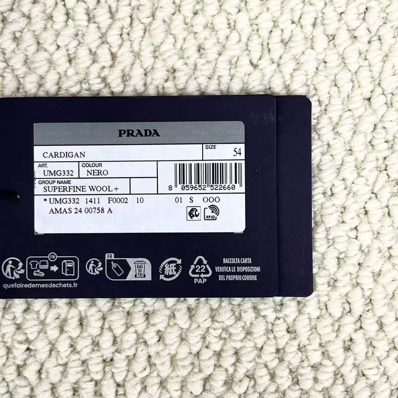 Prada Black Wool Long Coat for Men