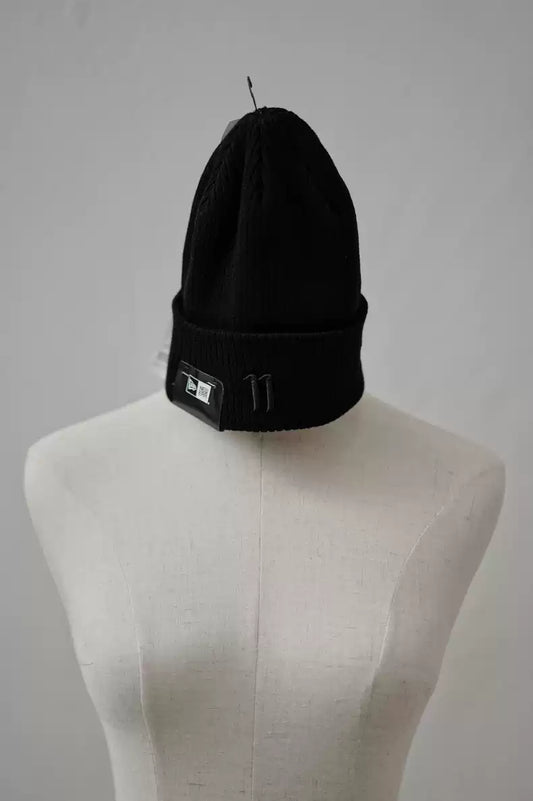11 by BBS Black knitted hat stitches 11logo