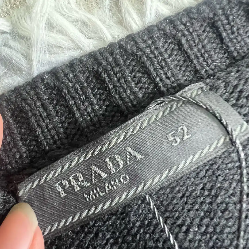 Prada Black Wool Knit Pullover for Men