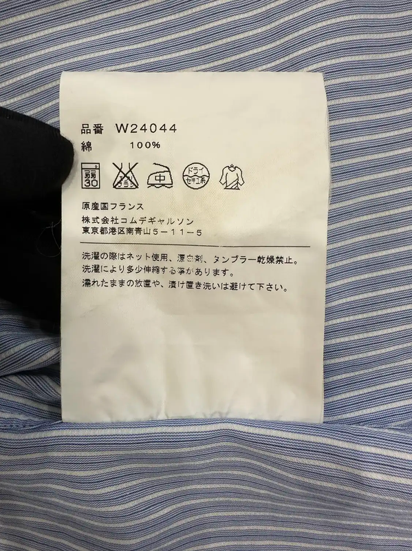 COMME des GARÇONS Green Striped Long Sleeve Shirt 0089