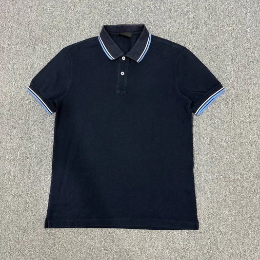 Prada Men's Blue Cotton Polo Shirt