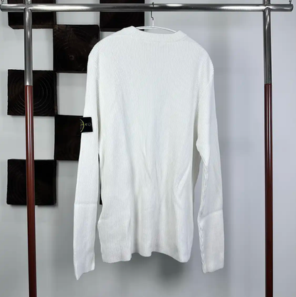 Stone Island White Knit Sweater for Men 0089