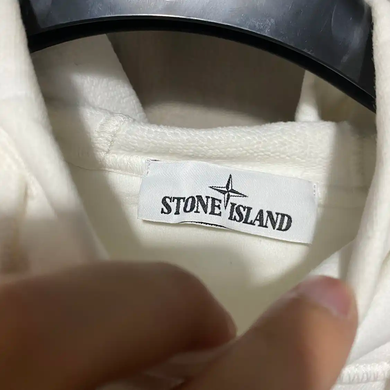 Stone Island Men's White Cotton Hoodie 0089