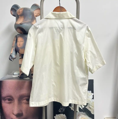 Prada Men's Cream Short Sleeve Shirt