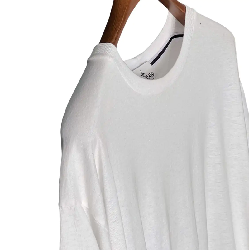 Stone Island Summer White Logo Cotton T-Shirt 0089