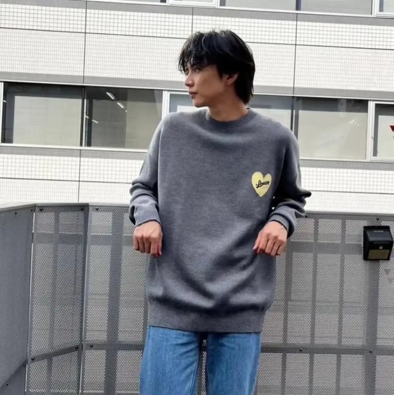 Loewe Gray Wool Men's Knit Sweater 0089