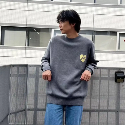 Loewe Gray Wool Men's Knit Sweater 0089