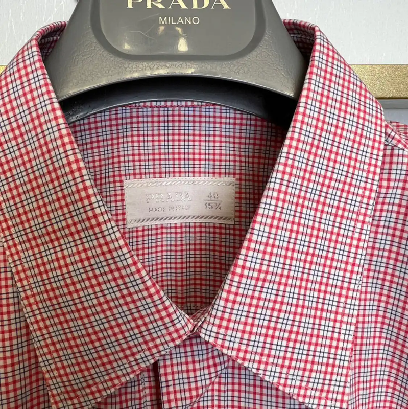 Prada Pink Long Sleeve Cotton Shirt for Men