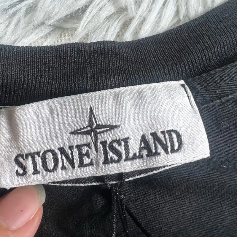 Stone Island Black Cotton T-Shirt for Men 0089