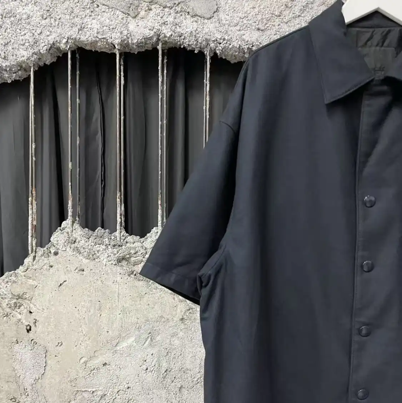 Prada Black Wool Short Sleeve Shirt