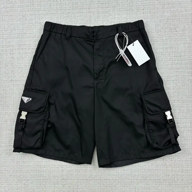 Prada Men's Summer Black Nylon Logo Shorts