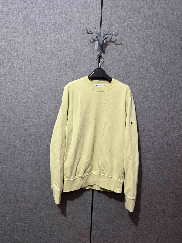 Stone Island Yellow Cotton Embroidered Logo Sweatshirt 0089