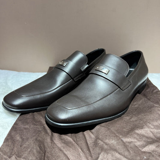 Gucci Brown Leather Slip-On Shoes 0079