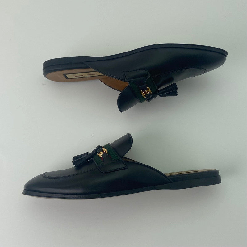 Gucci Black Interlocking Loafers with Tassels 0079