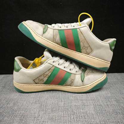 Gucci Screener Distressed Sneakers in Green 0079