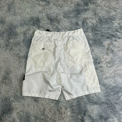 Stone Island White Nylon Shorts for Men 0089