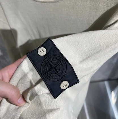 Stone Island White Cotton Long Sleeve Sweatshirt 0089