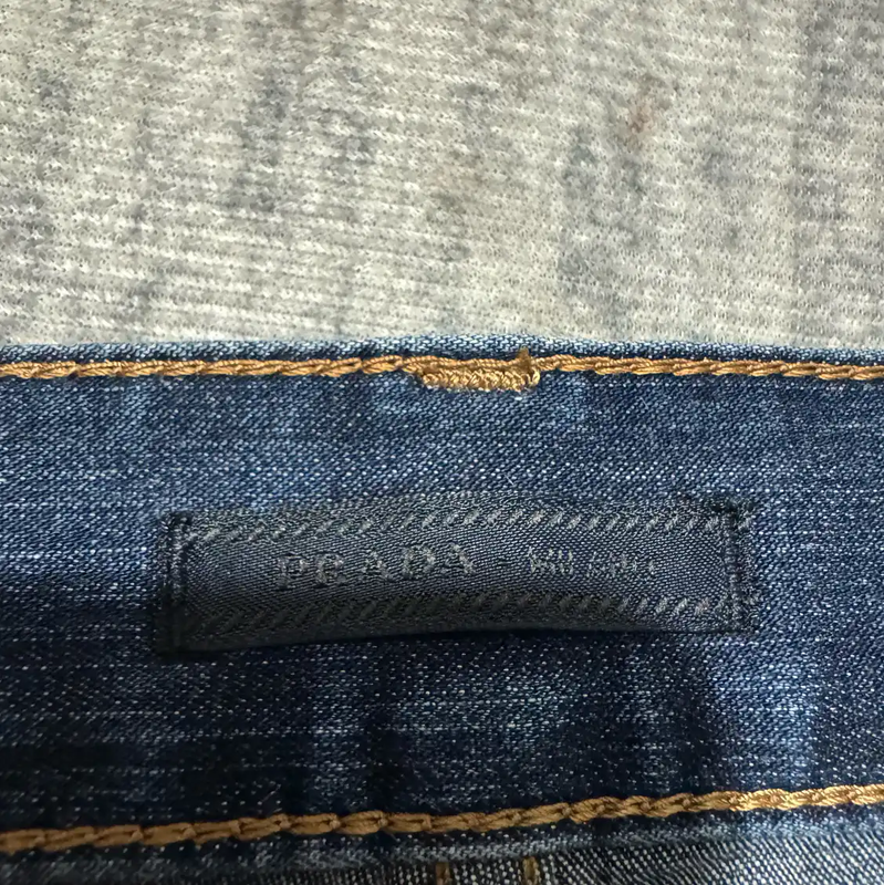 Prada Men's Blue Cotton Logo-Embroidered Casual Pants