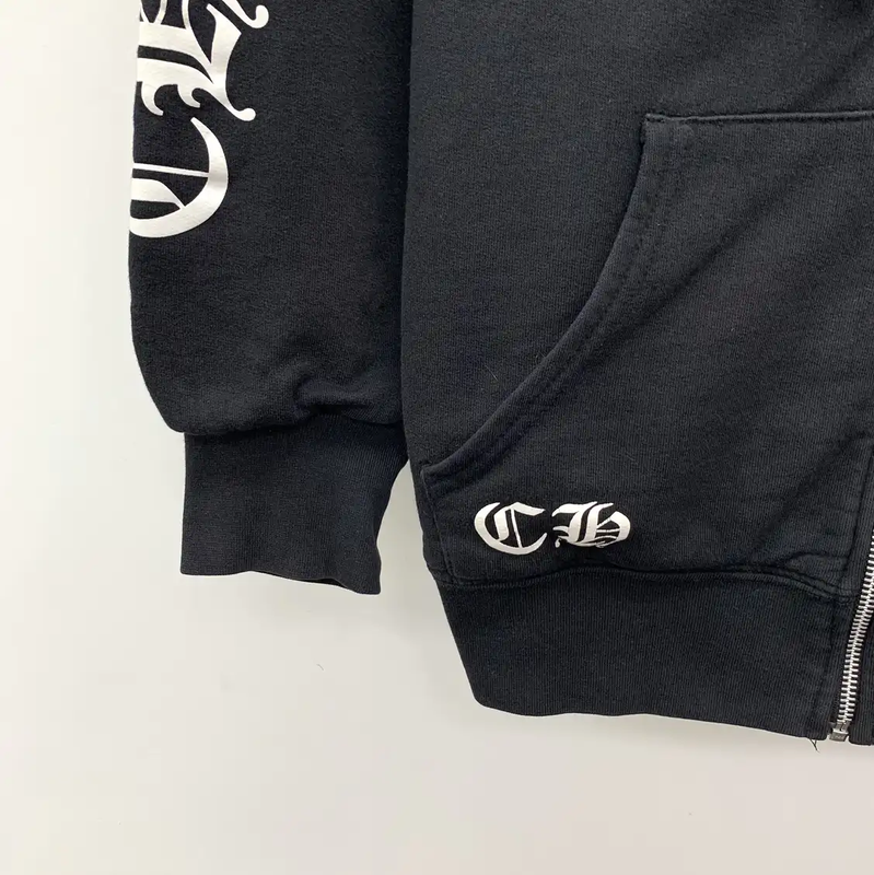 Chrome Hearts Black Cotton Zip-Up Hoodie 0089