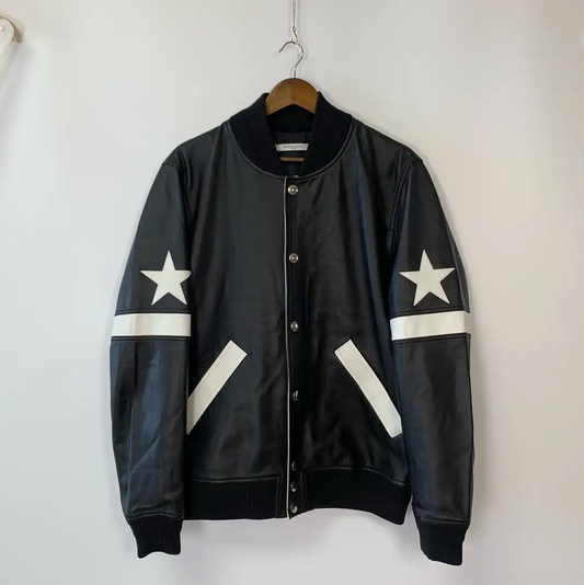 Givenchy Black Leather Star Jacket 0089