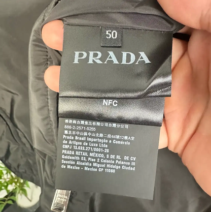 Prada Black Cotton Long Sleeve Coat for Men