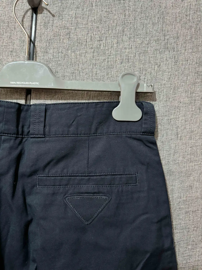 Prada Black Cotton Logo Embroidered Men's Shorts