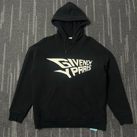 Givenchy Black Cotton Printed Hoodie for Men 0089