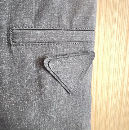 Prada Black Striped Wool Casual Trousers for Men