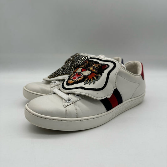 Gucci White Tiger Slip-On Casual Sneakers 0079