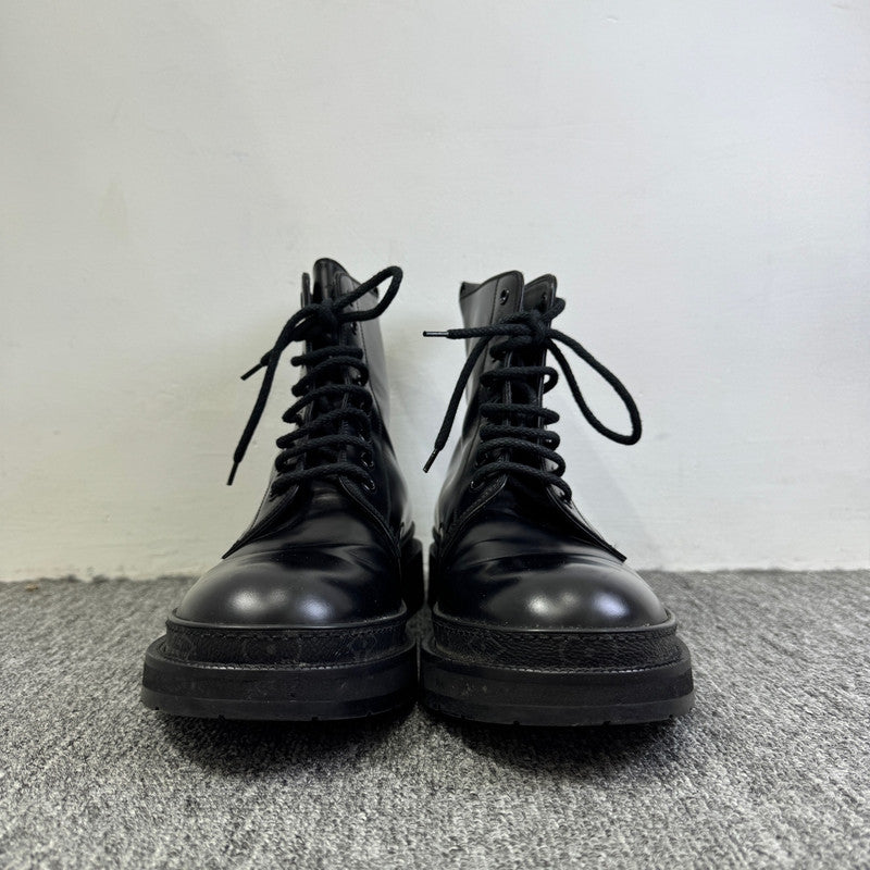 Louis Vuitton Black Leather Lace-Up Ankle Boots 0079